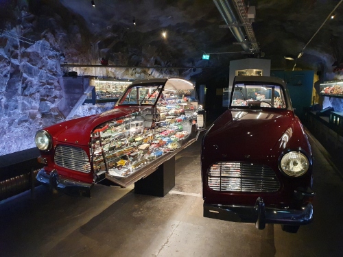 Toy car exhibition in Toy Museum in Stockholm in Sweden