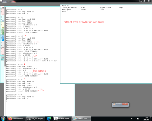 9front over drawterm on windows - regular character denotes Backspace