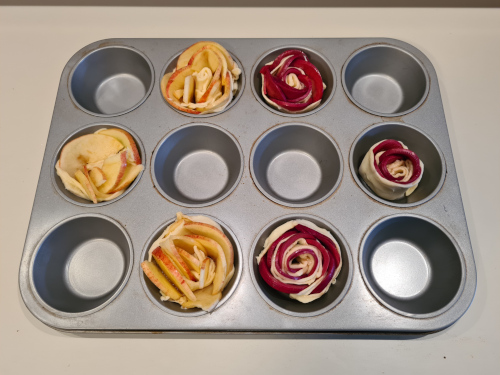 Apple roses ready for baking Apple roses ready for baking